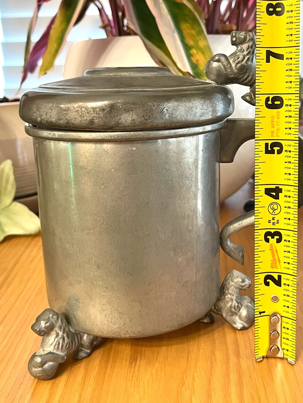 Vesttinn Vintage Pewter 3 Footed Beer Stein - Picture 8 of 9